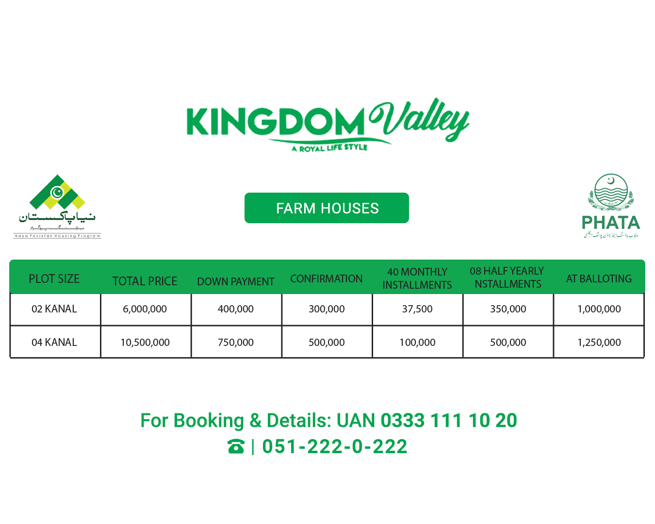 Kingdom valley farm House New payment plan 2022