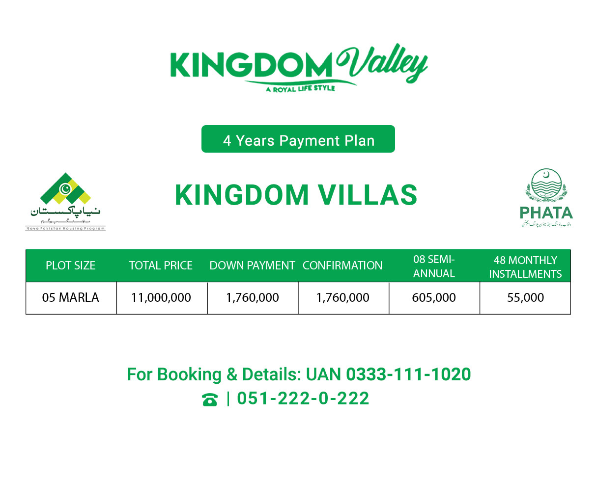 Kingdom Villas Payment Plan